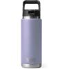 imageYETI Rambler 26 oz Bottle Vacuum Insulated Stainless Steel with Straw Cap Black StoneCosmic Lilac
