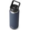 imageYETI Rambler 26 oz Bottle Vacuum Insulated Stainless Steel with Straw Cap Black StoneNavy