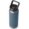imageYETI Rambler 26 oz Bottle Vacuum Insulated Stainless Steel with Straw Cap Black StoneNordic Blue