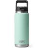imageYETI Rambler 26 oz Bottle Vacuum Insulated Stainless Steel with Straw Cap Black StoneSeafoam
