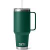 imageYETI Rambler 35 oz Straw Mug Vacuum Insulated Stainless Steel Moon DustBlack Forest Green