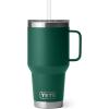 imageYETI Rambler 35 oz Straw Mug Vacuum Insulated Stainless Steel Moon DustBlack Forest Green