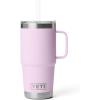 imageYETI Rambler 35 oz Straw Mug Vacuum Insulated Stainless Steel Moon DustCherry Blossom  Textured