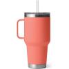 imageYETI Rambler 35 oz Straw Mug Vacuum Insulated Stainless Steel Moon DustCoral