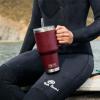 imageYETI Rambler 35 oz Straw Mug Vacuum Insulated Stainless Steel Moon DustWild Vine Red