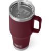 imageYETI Rambler 35 oz Straw Mug Vacuum Insulated Stainless Steel Moon DustWild Vine Red