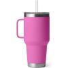 imageYETI Rambler 35 oz Straw Mug Vacuum Insulated Stainless Steel Moon DustWildflower Fuchsia