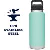 imageYETI Rambler 36 oz Bottle Vacuum Insulated Leakproof Stainless Steel with Chug CapSeafoam