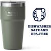 imageYETI Rambler Stackable Pint Vacuum Insulated Stainless Steel with MagSlider LidCamp Green
