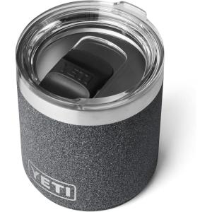 imageYETI Rambler 10 oz Stackable Lowball 20 Vacuum Insulated Stainless Steel with MagSlider Lid Black StoneBlack StoneTextured