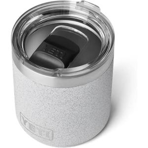 imageYETI Rambler 10 oz Stackable Lowball 20 Vacuum Insulated Stainless Steel with MagSlider Lid Black StoneGrey StoneTextured