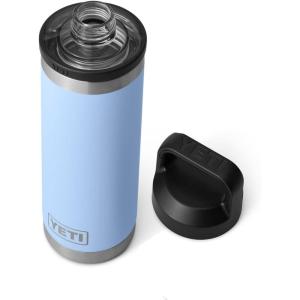 imageYETI Rambler 18 oz Bottle Leakproof Vacuum Insulated Stainless Steel with Chug Cap Black StoneBig Sky Blue
