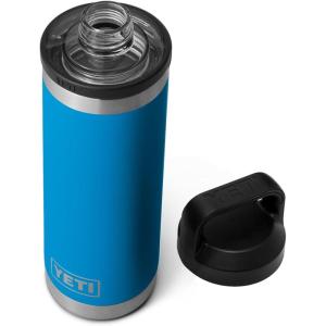 imageYETI Rambler 18 oz Bottle Leakproof Vacuum Insulated Stainless Steel with Chug Cap Black StoneBig Wave Blue