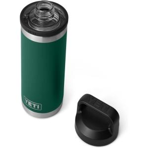 imageYETI Rambler 18 oz Bottle Leakproof Vacuum Insulated Stainless Steel with Chug Cap Black StoneBlack Forest Green