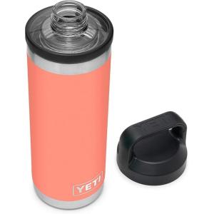 imageYETI Rambler 18 oz Bottle Leakproof Vacuum Insulated Stainless Steel with Chug Cap Black StoneCoral