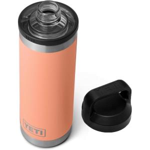 imageYETI Rambler 18 oz Bottle Leakproof Vacuum Insulated Stainless Steel with Chug Cap Black StoneLow Country Peach