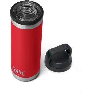 imageYETI Rambler 18 oz Bottle Leakproof Vacuum Insulated Stainless Steel with Chug Cap Black StoneRescue Red