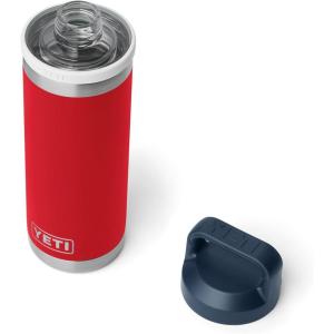 imageYETI Rambler 18 oz Bottle Leakproof Vacuum Insulated Stainless Steel with Chug Cap Black StoneRescue RedWhiteNavy