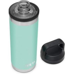 imageYETI Rambler 18 oz Bottle Leakproof Vacuum Insulated Stainless Steel with Chug Cap Black StoneSeafoam