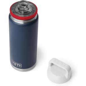 imageYETI Rambler 26 oz Bottle Vacuum Insulated Leakproof Stainless Steel with Chug CapNavyRescue RedWhite