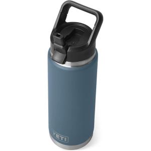 imageYETI Rambler 26 oz Bottle Vacuum Insulated Stainless Steel with Straw Cap Black StoneNordic Blue