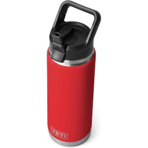 imageYETI Rambler 26 oz Bottle Vacuum Insulated Stainless Steel with Straw Cap Black StoneRescue Red