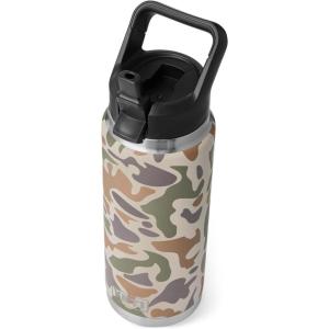 imageYETI Rambler 26 oz Bottle Vacuum Insulated Stainless Steel with Straw Cap Black StoneTan Camo