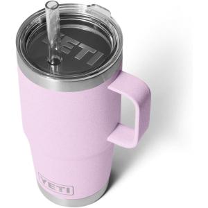 imageYETI Rambler 35 oz Straw Mug Vacuum Insulated Stainless Steel Moon DustCherry Blossom  Textured