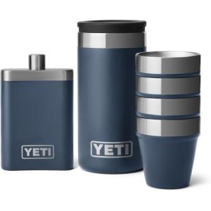 imageYETI 7 oz Flask and Funnel Shot Glasses with Carrying Case Set of 4 Navy