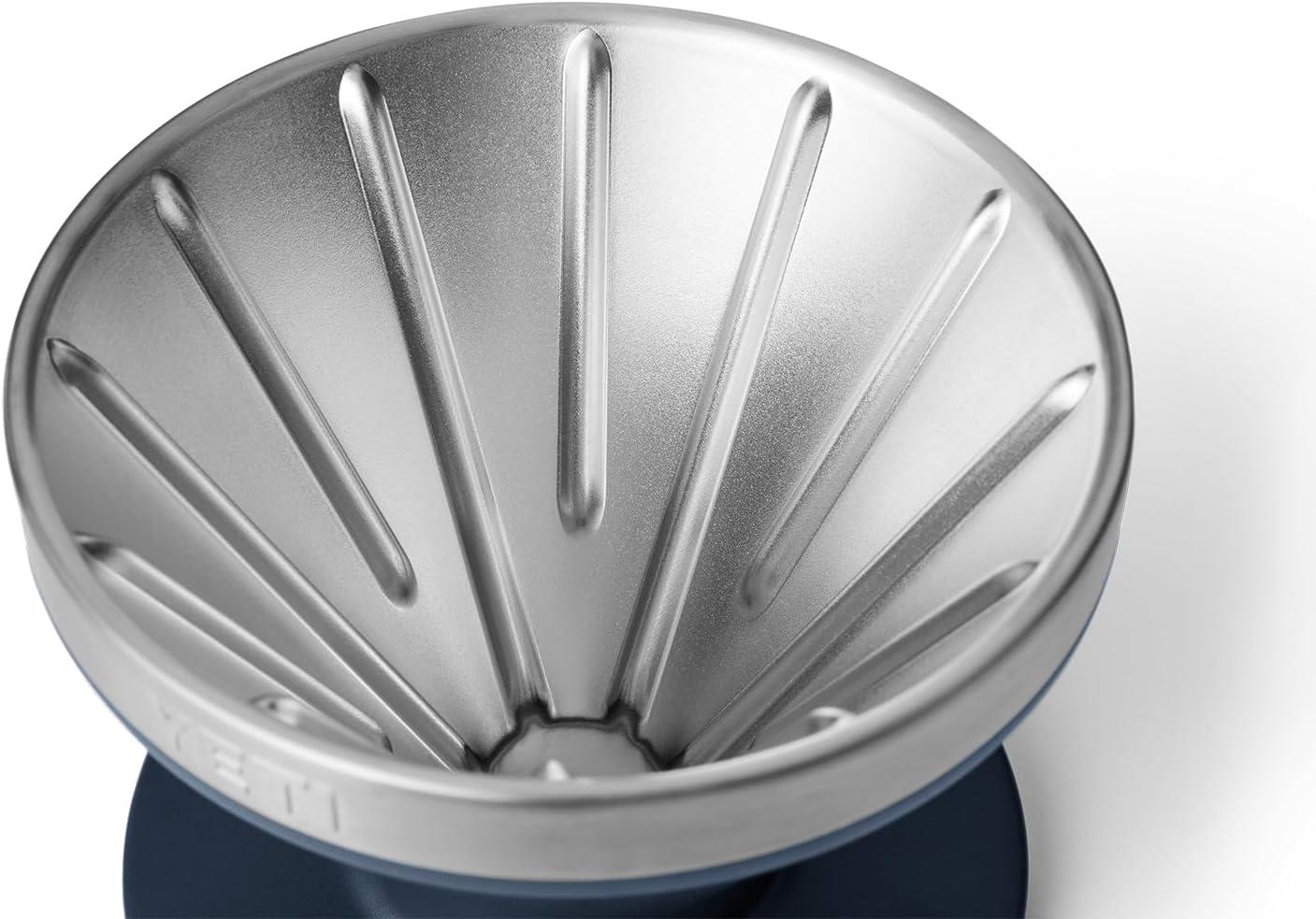 imageYETI Pour Over Coffee Maker Accessory Ramblers Designed for Perfect Coffee Extraction Anywhere Stainless Steel fits any V60 Filter Black Forest GreenNavy