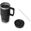 imageYETI Rambler 20 oz Travel Mug with Flip Straw Lid  Stainless Steel Vacuum Insulated Leakproof Cup Holder FriendlyBlack