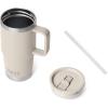 imageYETI Rambler 20 oz Travel Mug with Flip Straw Lid  Stainless Steel Vacuum Insulated Leakproof Cup Holder FriendlyCape Taupe