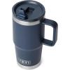 imageYETI Rambler 20 oz Travel Mug with Flip Straw Lid  Stainless Steel Vacuum Insulated Leakproof Cup Holder FriendlyNavy