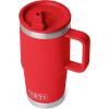 imageYETI Rambler 20 oz Travel Mug with Flip Straw Lid  Stainless Steel Vacuum Insulated Leakproof Cup Holder FriendlyRescue Red