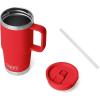 imageYETI Rambler 20 oz Travel Mug with Flip Straw Lid  Stainless Steel Vacuum Insulated Leakproof Cup Holder FriendlyRescue Red