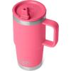 imageYETI Rambler 20 oz Travel Mug with Flip Straw Lid  Stainless Steel Vacuum Insulated Leakproof Cup Holder FriendlyTropical Pink
