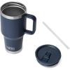 imageYETI Rambler 30 oz Travel Mug with Flip Straw Lid  Stainless Steel Vacuum Insulated Leakproof Cup Holder FriendlyNavy
