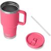 imageYETI Rambler 30 oz Travel Mug with Flip Straw Lid  Stainless Steel Vacuum Insulated Leakproof Cup Holder FriendlyTropical Pink