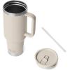 imageYETI Rambler 40 oz Travel Mug with Flip Straw Lid  Stainless Steel Vacuum Insulated Leakproof Cup Holder FriendlyCape Taupe