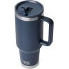 imageYETI Rambler 40 oz Travel Mug with Flip Straw Lid  Stainless Steel Vacuum Insulated Leakproof Cup Holder FriendlyNavy