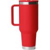 imageYETI Rambler 40 oz Travel Mug with Flip Straw Lid  Stainless Steel Vacuum Insulated Leakproof Cup Holder FriendlyRescue Red