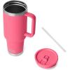 imageYETI Rambler 40 oz Travel Mug with Flip Straw Lid  Stainless Steel Vacuum Insulated Leakproof Cup Holder FriendlyTropical Pink