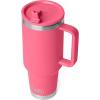 imageYETI Rambler 40 oz Travel Mug with Flip Straw Lid  Stainless Steel Vacuum Insulated Leakproof Cup Holder FriendlyTropical Pink