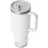imageYETI Rambler 40 oz Travel Mug with Flip Straw Lid  Stainless Steel Vacuum Insulated Leakproof Cup Holder FriendlyWhite