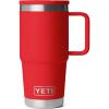imageYETI Rambler 20 oz Travel Mug with Flip Straw Lid  Stainless Steel Vacuum Insulated Leakproof Cup Holder FriendlyRescue Red