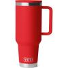 imageYETI Rambler 40 oz Travel Mug with Flip Straw Lid  Stainless Steel Vacuum Insulated Leakproof Cup Holder FriendlyRescue Red