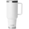 imageYETI Rambler 40 oz Travel Mug with Flip Straw Lid  Stainless Steel Vacuum Insulated Leakproof Cup Holder FriendlyWhite
