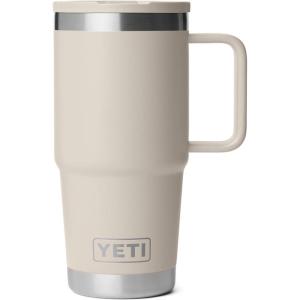 imageYETI Rambler 20 oz Travel Mug with Flip Straw Lid  Stainless Steel Vacuum Insulated Leakproof Cup Holder FriendlyCape Taupe