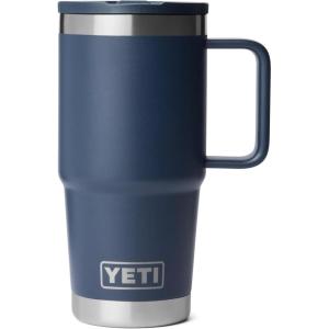 imageYETI Rambler 20 oz Travel Mug with Flip Straw Lid  Stainless Steel Vacuum Insulated Leakproof Cup Holder FriendlyNavy