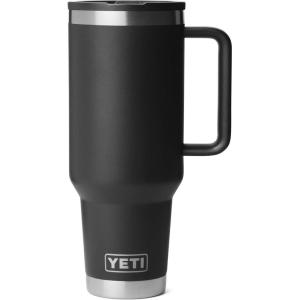 imageYETI Rambler 40 oz Travel Mug with Flip Straw Lid  Stainless Steel Vacuum Insulated Leakproof Cup Holder FriendlyBlack